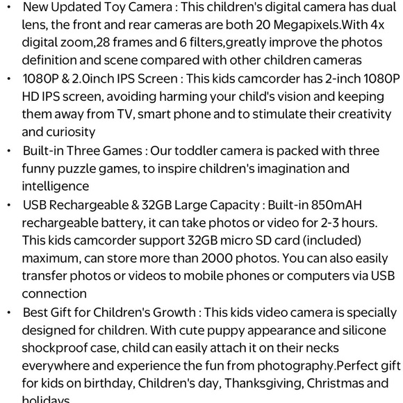 Phankey Pink Kids 32 GB Digital Camera Dog Face W/Stickers - Picture 11 of 11